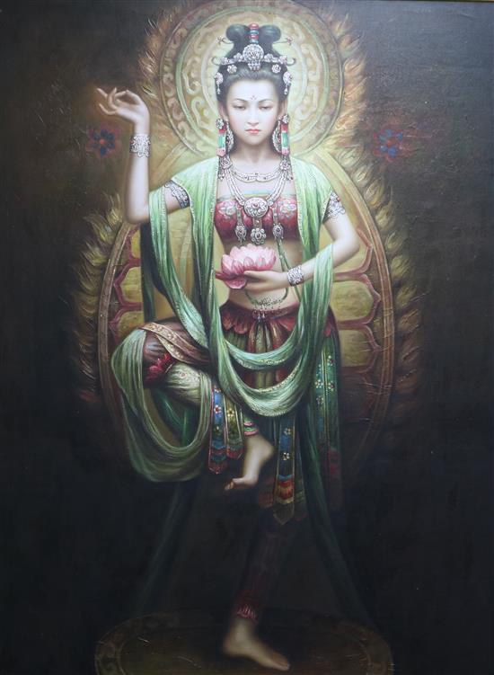 Oil on canvas, Study of a Thai dancer, 121 x 90cm